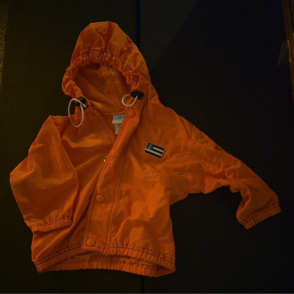 Boy's Hartstring 12-18 mo orange hooded windbreaker